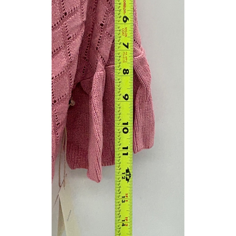 Tularosa Revolve Sweater Blouse Flutter Sleeve Crochet Women Medium Pink New - Picture 10 of 13